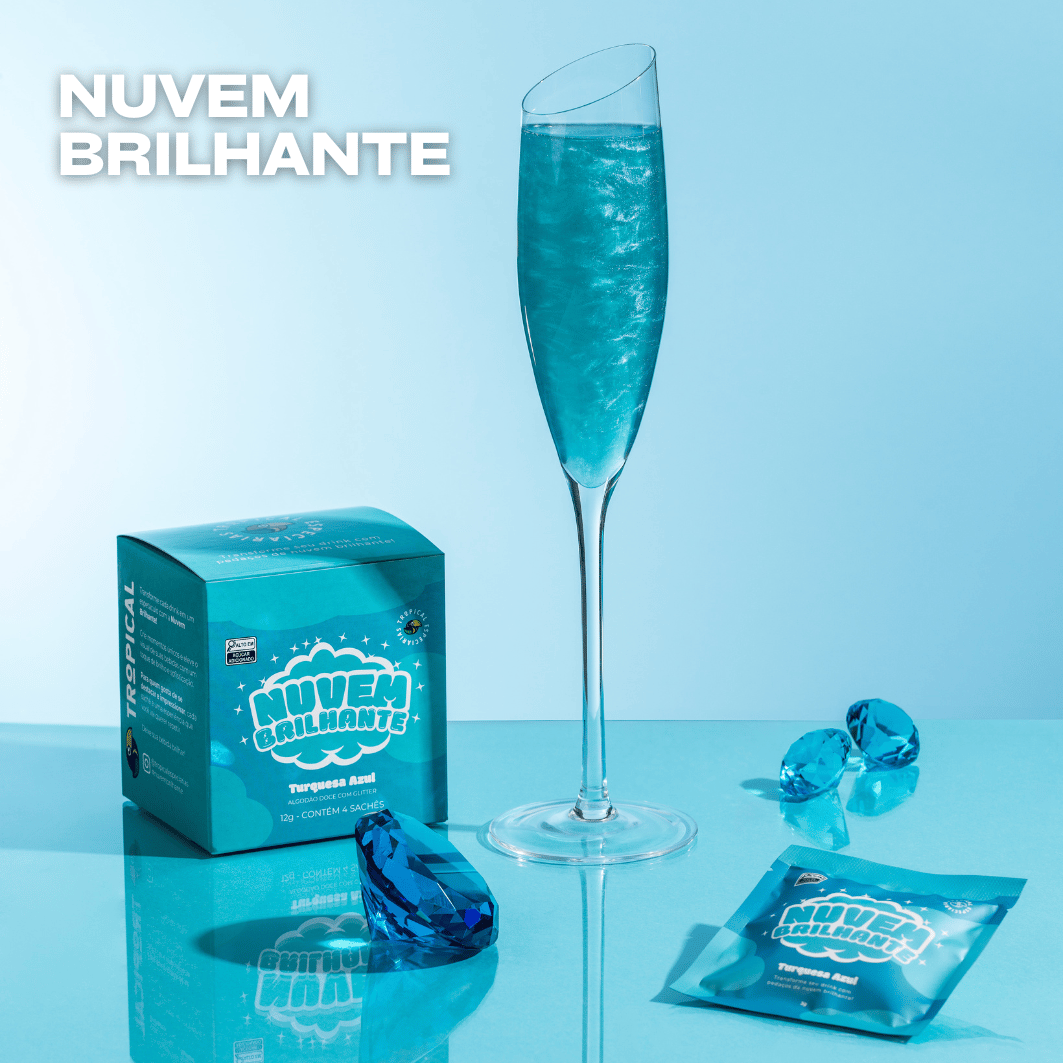 NUVEM BRILHANTE GLITTER PARA DRINK ALGODAO DOCE