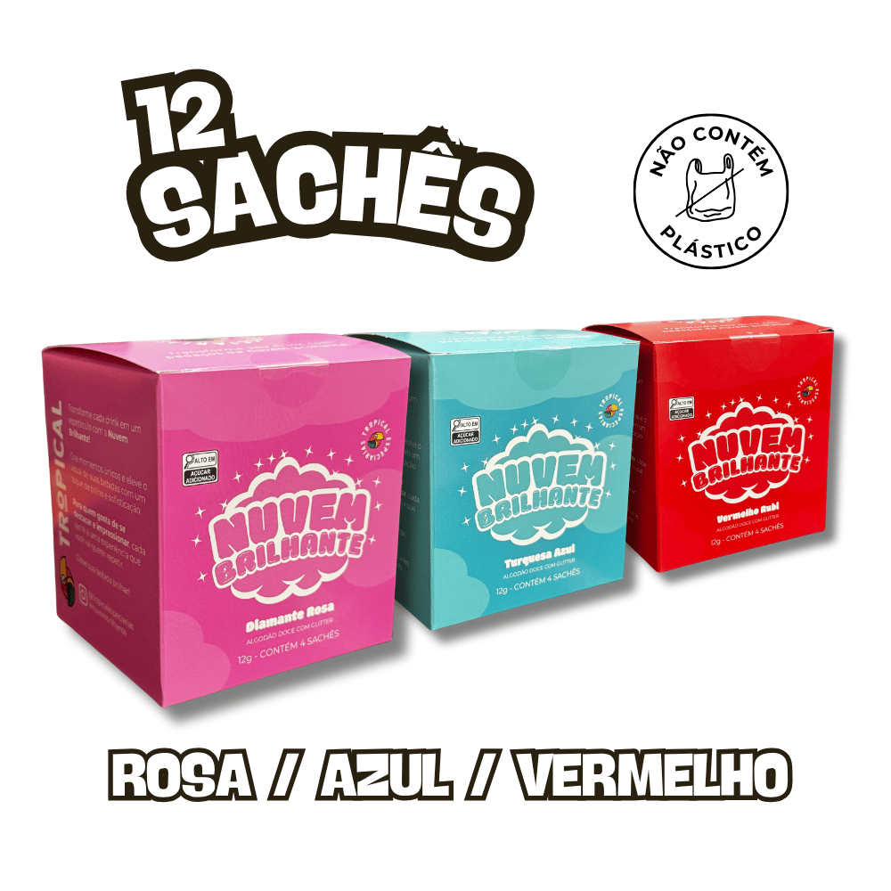 KIT 1 - 3 nuvens - ROSA AZUL VERMELHO