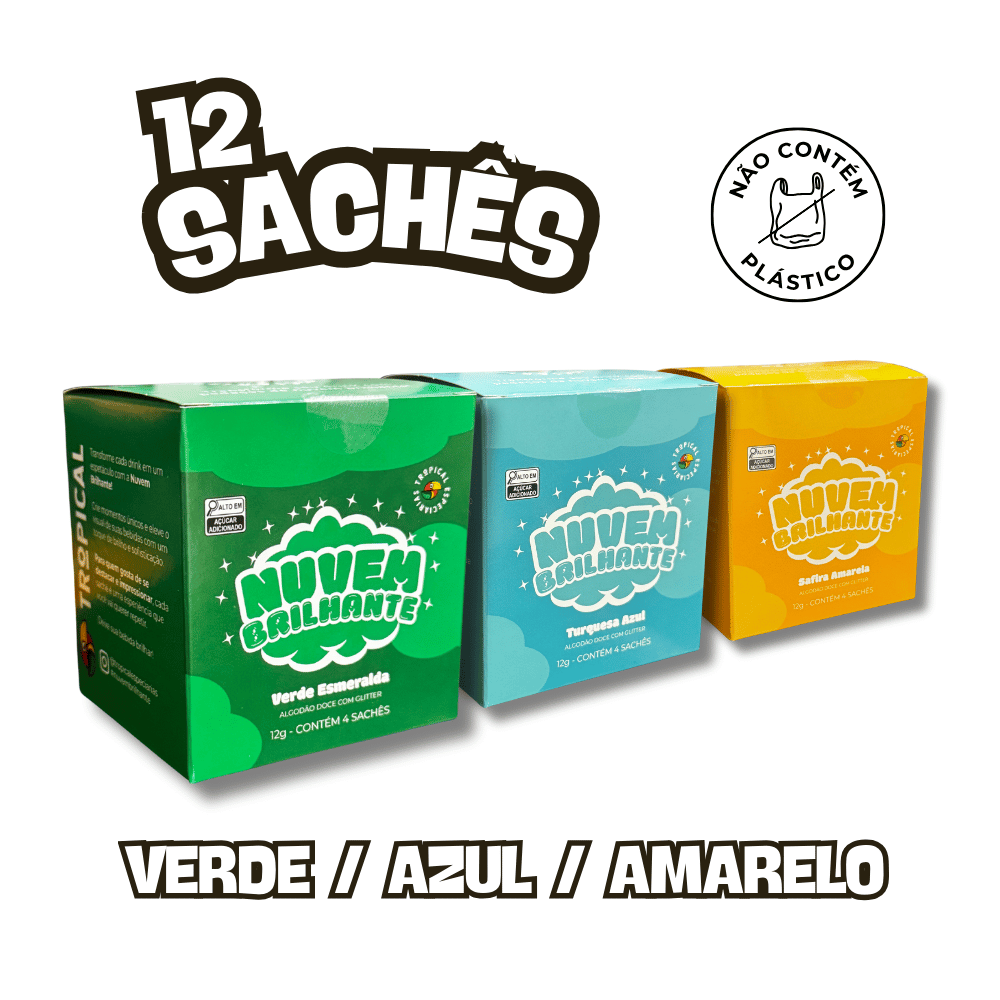 KIT 2 - 3 nuvens - VERDE AZUL AMARELO