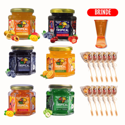 Kit com 6 Bubbles + 12 Pirulitos de Frutas e Especiarias + BRINDE: 1 Dosador Laranja