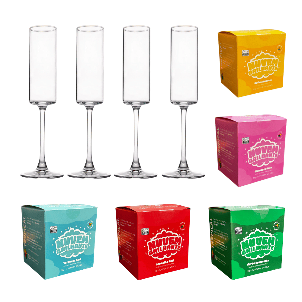 Kit Premium Virada de Ano_ 5 Nuvens + 5 Taças Amanhecer Luminoso