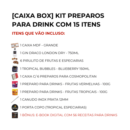 [CAIXA BOX] Kit Preparos para Drink com 15 itens - 2