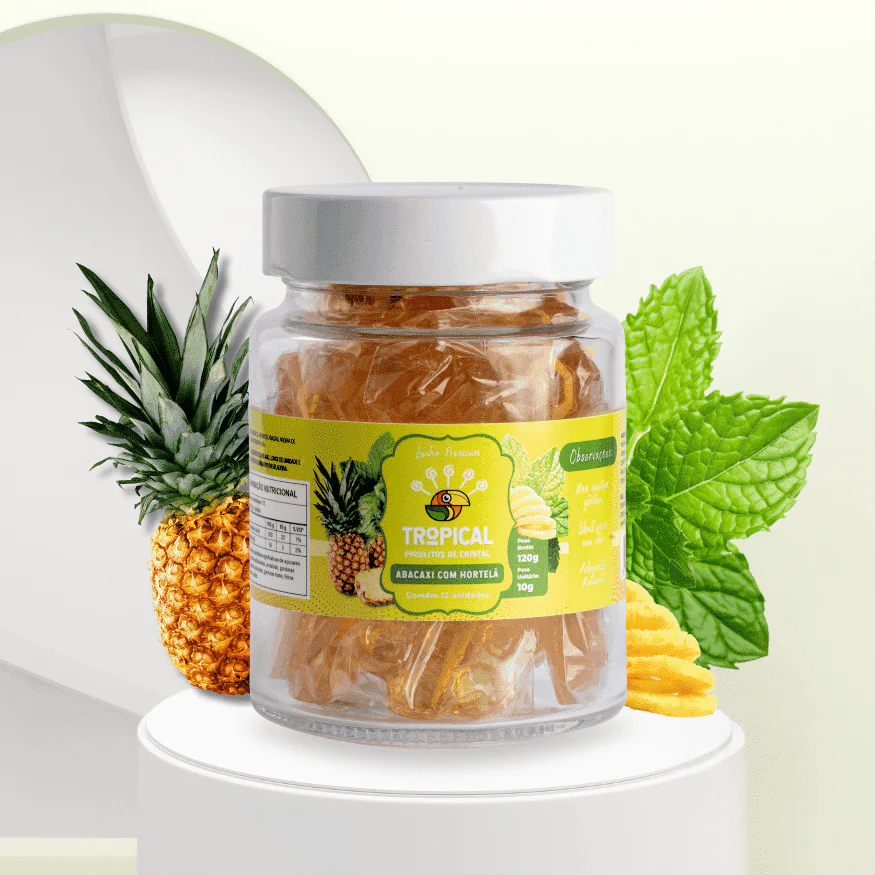 (POTE) 12 Pirulito Cristal - Abacaxi com Hortelã 2