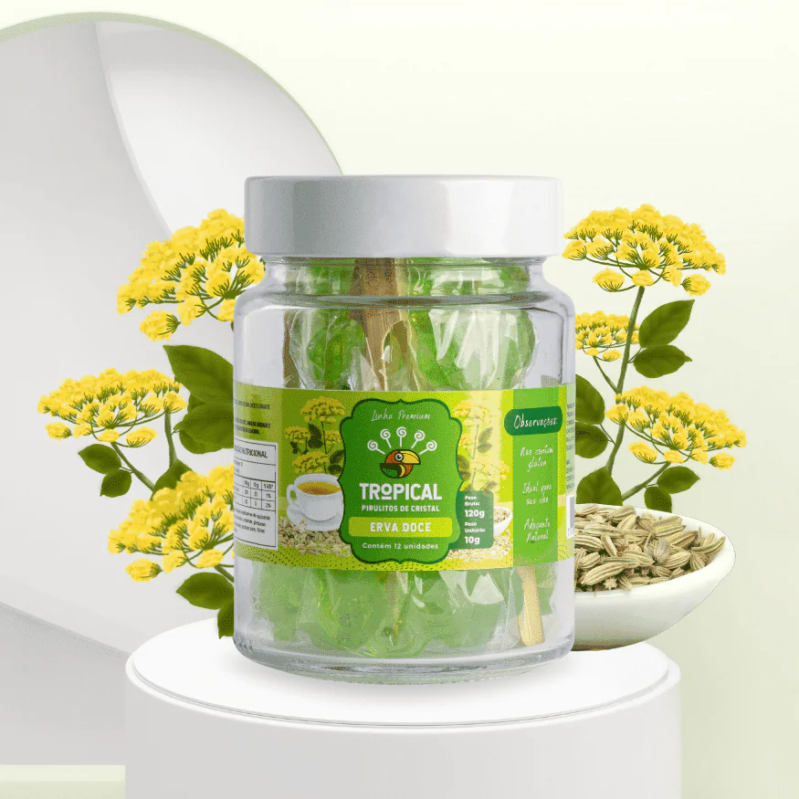 (POTE) 12 Pirulito Cristal - Erva Doce 2
