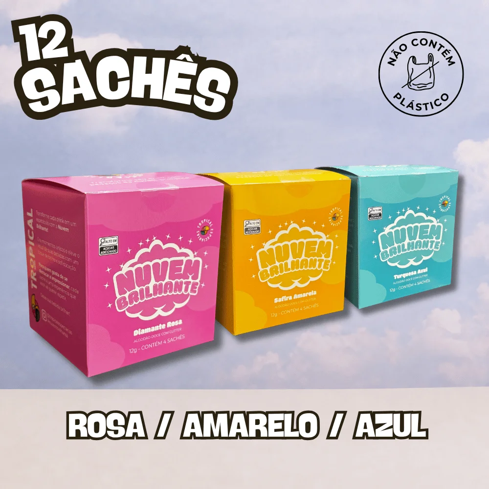 KIT 3 - 3 nuvens - ROSA _ AMARELO _ AZUL