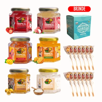 Kit com 6 Bubbles + 12 Pirulitos de Frutas e Especiarias + BRINDE: 1 Nuvem Azul